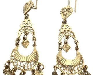 14K Gold Turkish Design Earrings