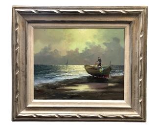 Signed M. Rinaldi Landscape Acrylic on Canvas