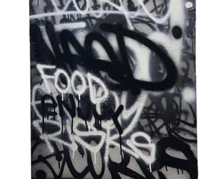 Signed J Miles Graffiti Style Monochrome Painting