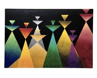 Signed Osnat Abstract Acrylic on Canvas