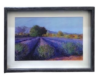 Vintage Milukas Lavender Farm Landscape Print