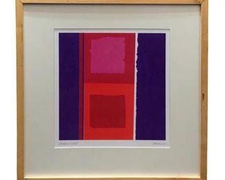 Signed Amaina "Cubic Heat" Abstract Lithograph