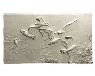 Signed W.S. "Shoreline" Sculpted Ceramic Decor