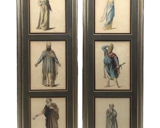 2pc. Vintage Edmond Geffroy Colored Etchings
