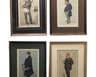 4pc. Old Vanity Fair "Men of the Day" Lithographs