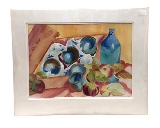 Signed Still Life Watercolor Painting