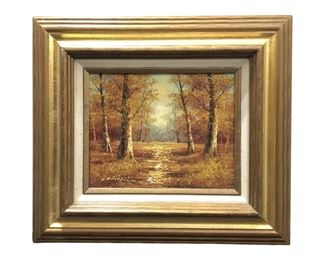 Signed Cantrell Fall Landscape Oil on Canvas