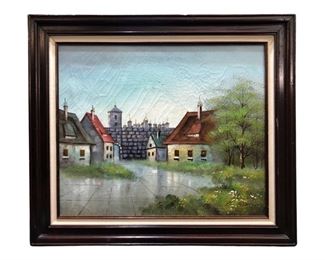 Signed N. Steen Landscape Oil on Canvas