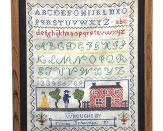 Signed Nancy Schermer Embroidered Alphabet