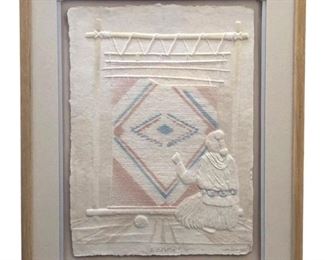 Signed Wess "Weaver" Embossed Paper Art