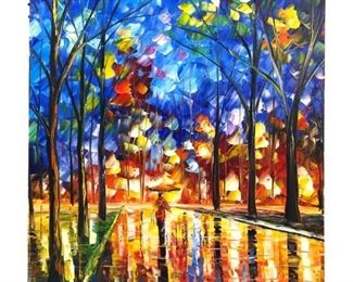 Signed Leonid Afremov Landscape Oil on Canvas