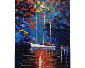 Signed Leonid Afremov Landscape Oil on Canvas