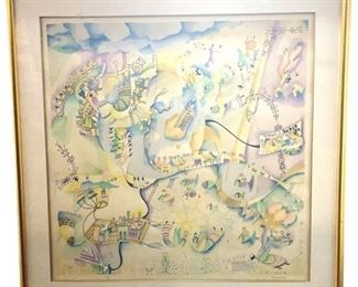 Signed Raphael Abecassis A/P Lithograph