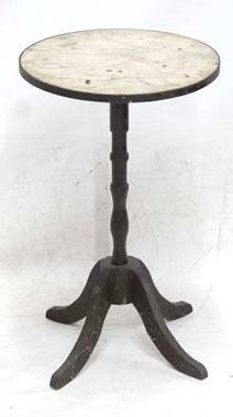 2113 - Vintage candle stand table 24 x 15 papered top
