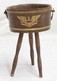 2168 - Bucket on stand with eagle 21 x 13 1/4
