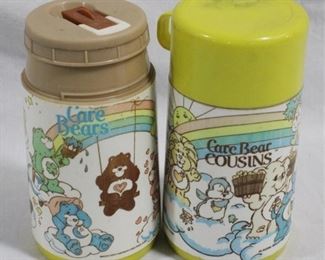 2554 - 2 Vintage Care Bears Aladdin thermoses 7"

