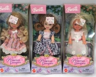 2647 - 3 Princess & the Pauper Barbies 3 Versions
