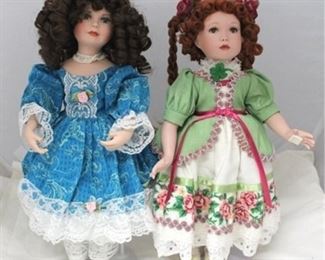 2740 - Pair Patricia Rose T C vintage porcelain dolls - 12"
