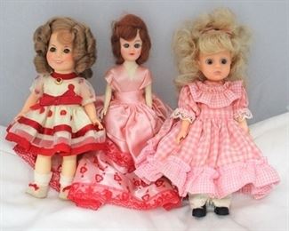 2745 - 3 Vintage dolls - Ideal & World 9"

