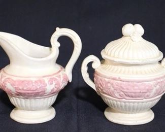 2867 - Italian Art Pottery Creamer & Sugar Set
