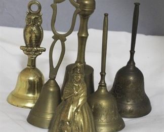 2873 - 6 Brass Bells, assorted sizes
