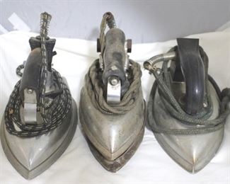2884 - 3 Antique Electric Irons
