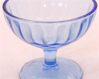 129x - US Glass blue Aunt Polly sherbet 3 x 4

