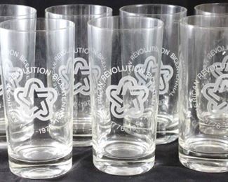 375 - Set of 7 Bicentennial glasses 4"
