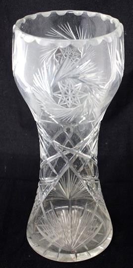 389x - Cut glass 12" vase
