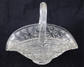 543 - Vintage Pressed Glass Basket - 8.5" x 9.5"
