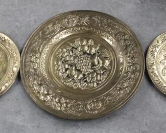 831 - 3 Brass Wall Hangings 15" & 23" round

