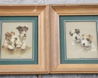 929 - Pair framed dog prints 8 1/2 x 9 1/2
