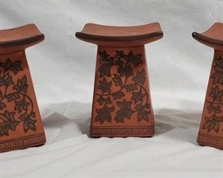 947 - Asian Style Clay Candle Pilars 6 x 4.5
