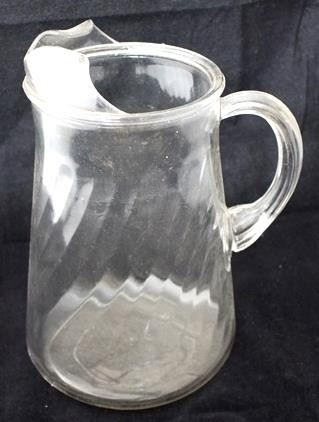 1037 - Vintage glass pitcher 10"
