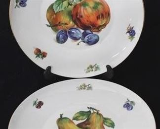 1103 - Pair Czechoslovakian 10.25" fruit plates
