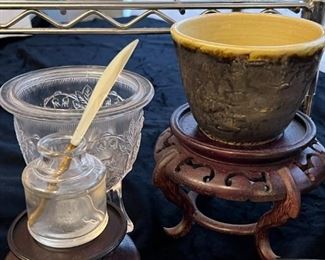 Vintage ink well and pen