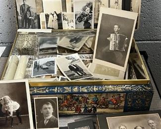 Vintage photographs; many including images of old cars