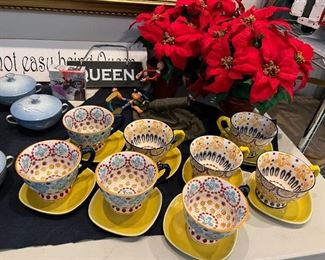 Colorful pottery glasses