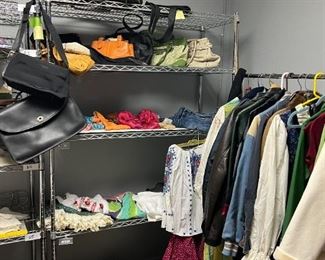 Vintage clothing, designer hand bags and other