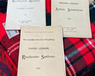 "Loisette Art of Never Forgetting" Lessons One thru Three. Antique. 