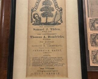 Democratic National Reform Ticket Tilden & Hendricks