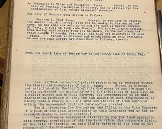 This is cool and historic. It appears to be the Title for the donation of land by AA Denny for the downtown lots that are now part of Denny Way. This probably should belong to MOHI.