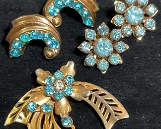 Aquamarine Faux Gold Costume Pieces