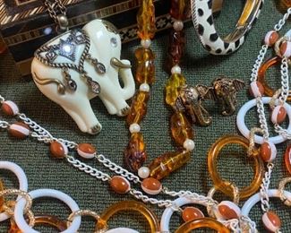 For Ash Enamel Giraffe Bangle, NRT Lucite Elephant Pendant More