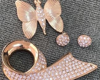 Gorgeous Roman Rhinestone Broches Post Earrings