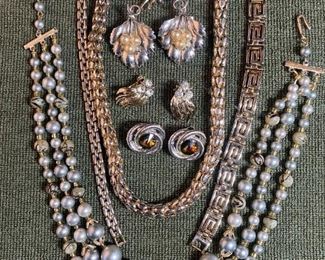 Lisner Bright Rhinestone ClipOns, Napier Bracelet  More