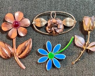 Vintage Flower Brooches