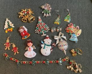 Vintage Holiday Costume Jewelry