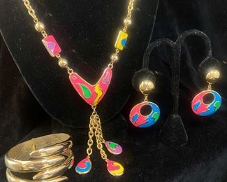 Vintage MultiColor Enamel GT Costume Jewelry