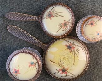 1950s Four Piece Lucite Vanity Set